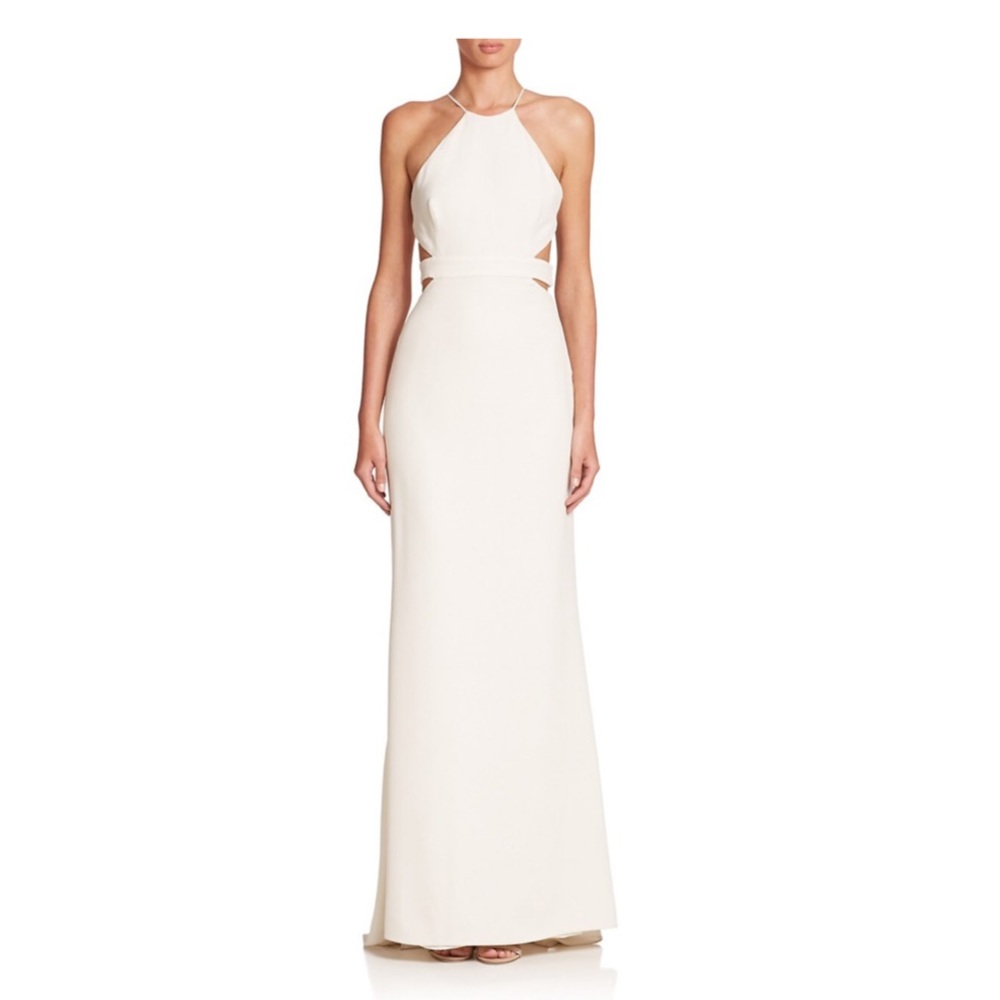 Halston cutout back halter gown